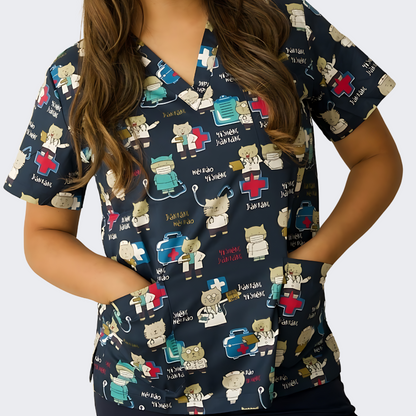 Dr. meow Scrub Top