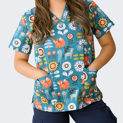 Ever green dell scrub top