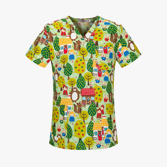 Red Riding Radiance Scrub Top